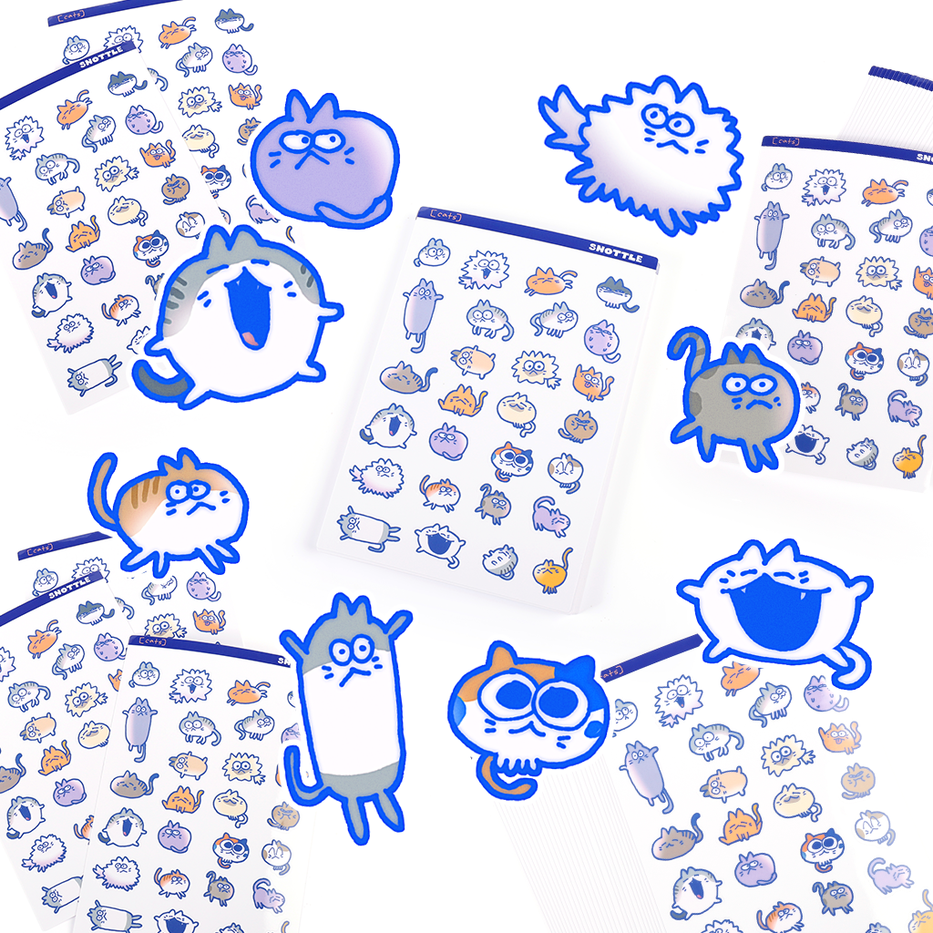 ROUND CATS STICKER SHEET