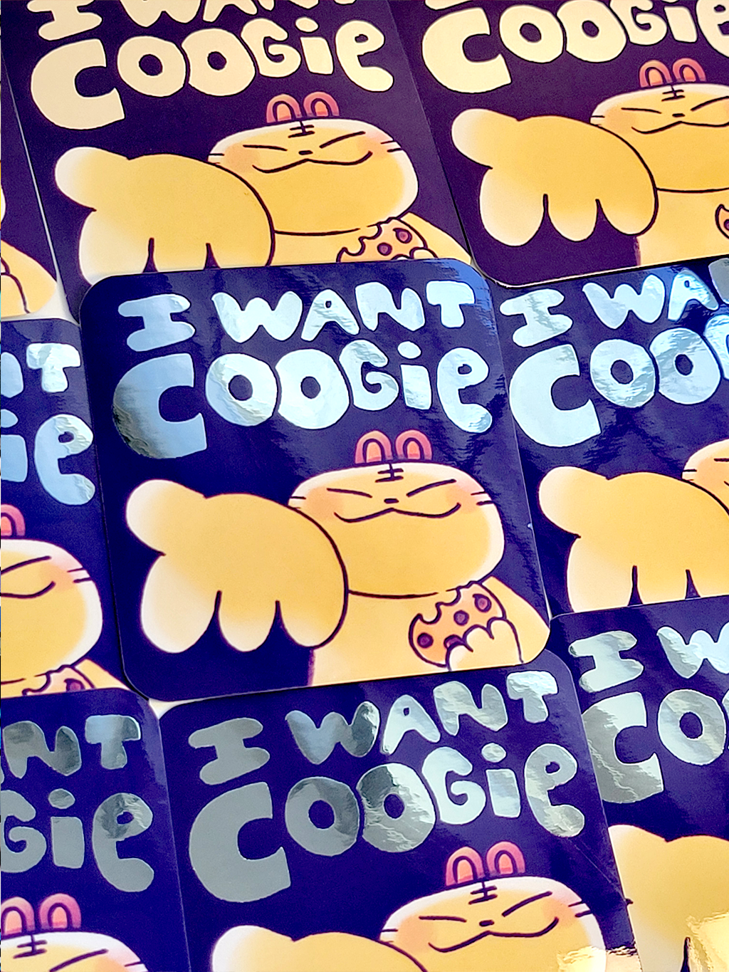 I WANT COOGIE MIRROR STICKER
