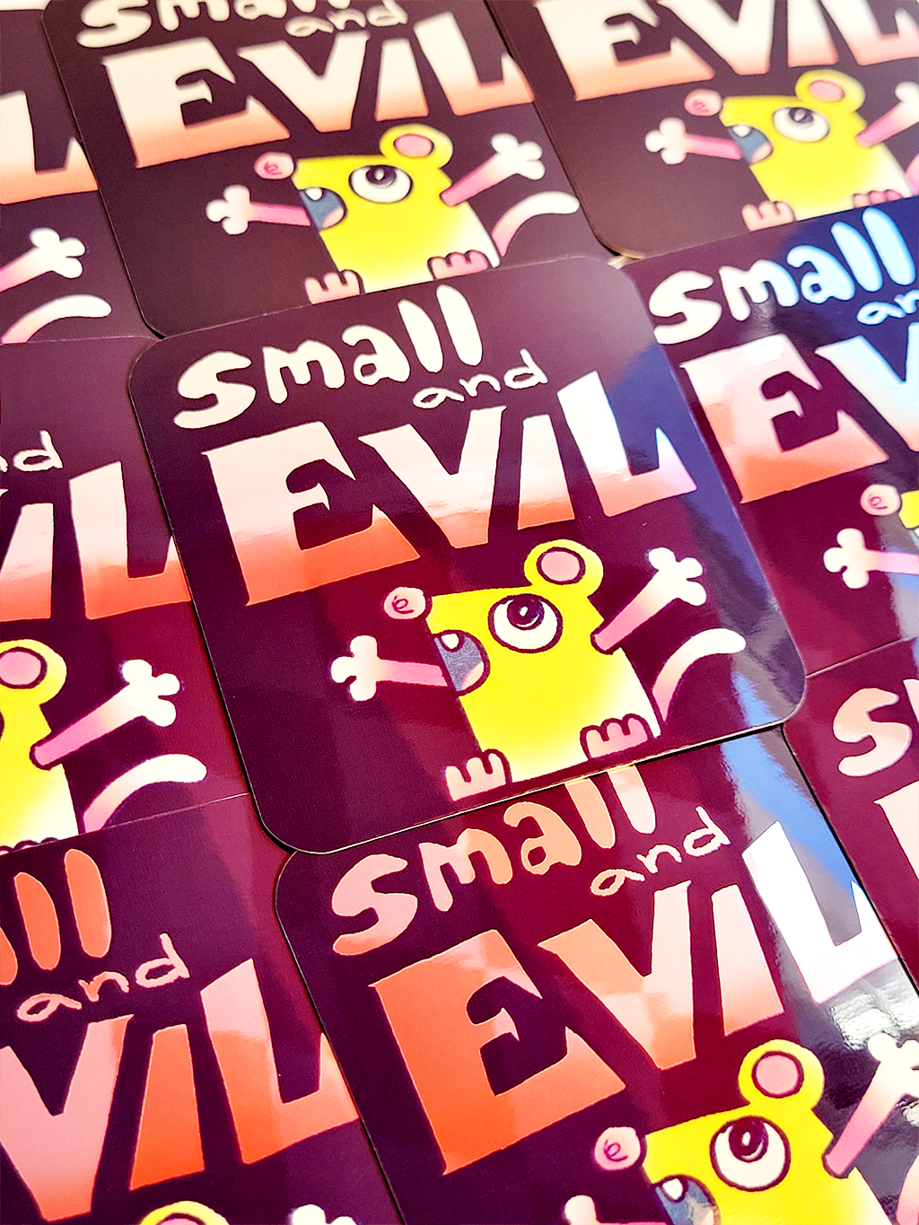 SMALL AND EVIL MIRROR STICKER