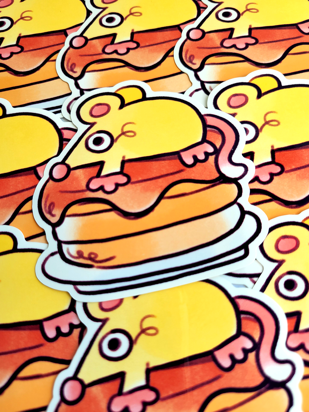 RAT PANCAKE DIE CUT STICKER