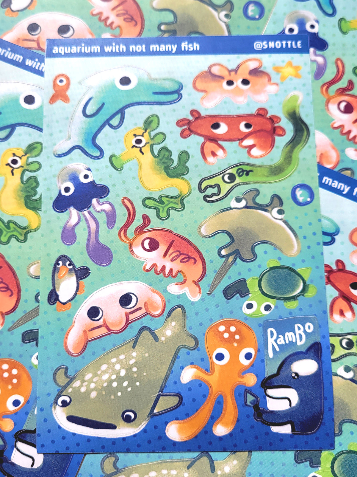 AQUARIUM WITH NOT MANY FISH STICKER SHEET