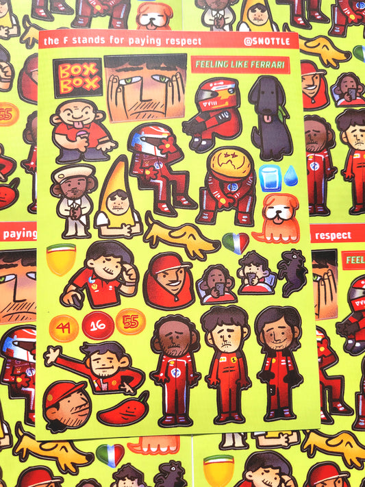 F STANDS FOR PAYING RESPECT STICKER SHEET