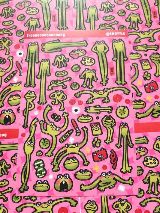 LONG FROG STICKER SHEET