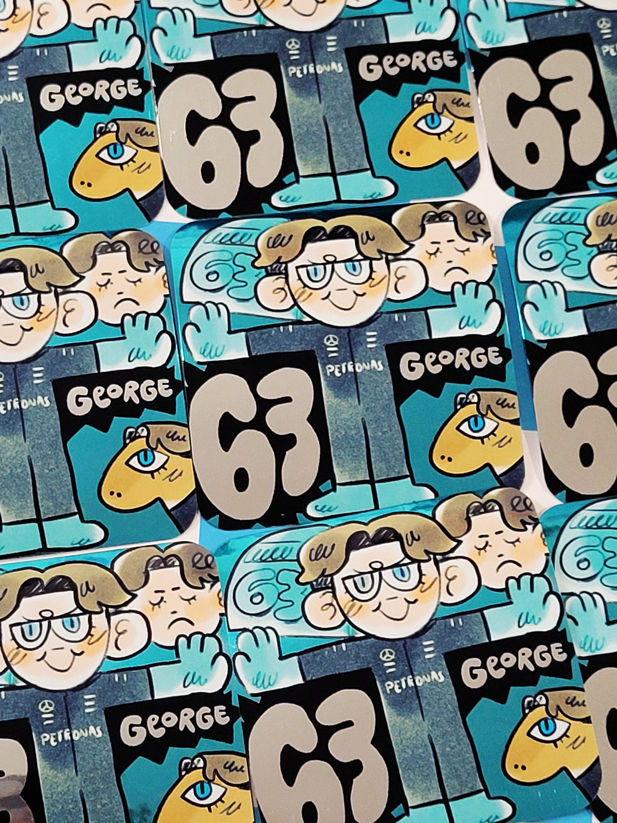 GEORGE  SHINY - F1 DIE CUT STICKER