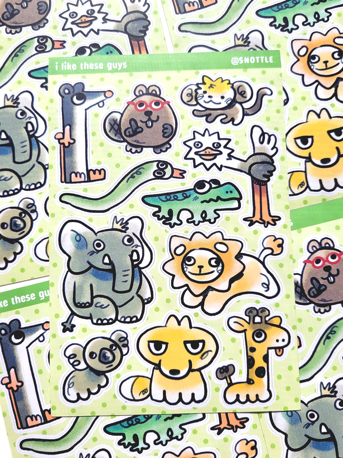 I LIKE THESE GUYS (ZOO) STICKER SHEET