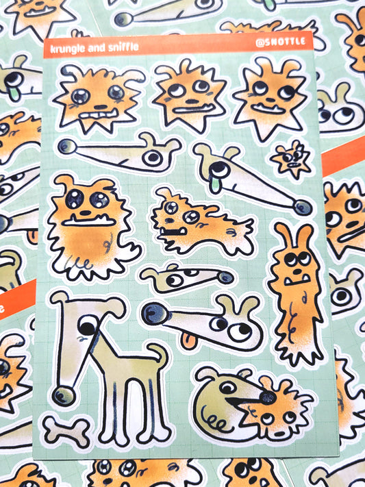 KRUNGLE AND SNIFFLE STICKER SHEET