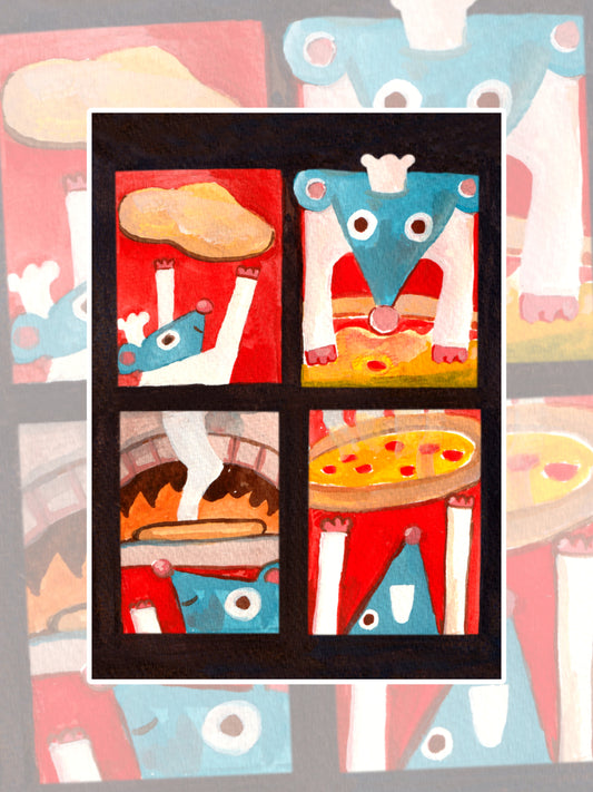 RATS MAKE THE PIZZA  - 5X7 PRINT