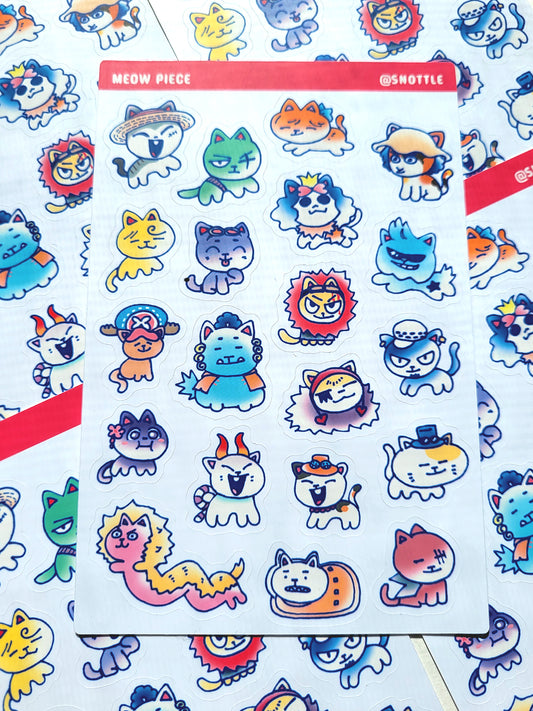 MEOW PIECE STICKER SHEET