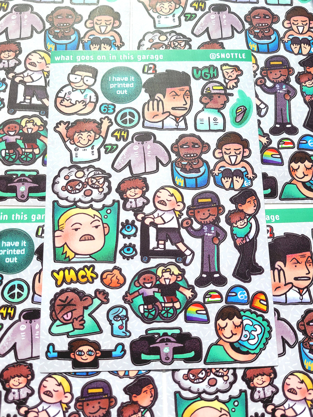 WHAT GOES ON IN THIS GARAGE STICKER SHEET