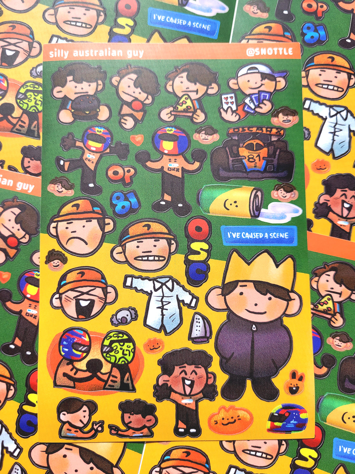 SILLY AUSSIE GUY STICKER SHEET