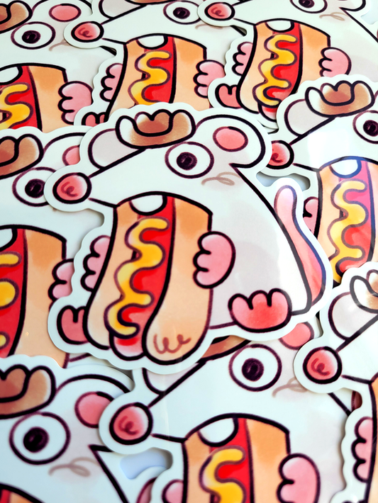 RAT HOT DOG DIE CUT STICKER