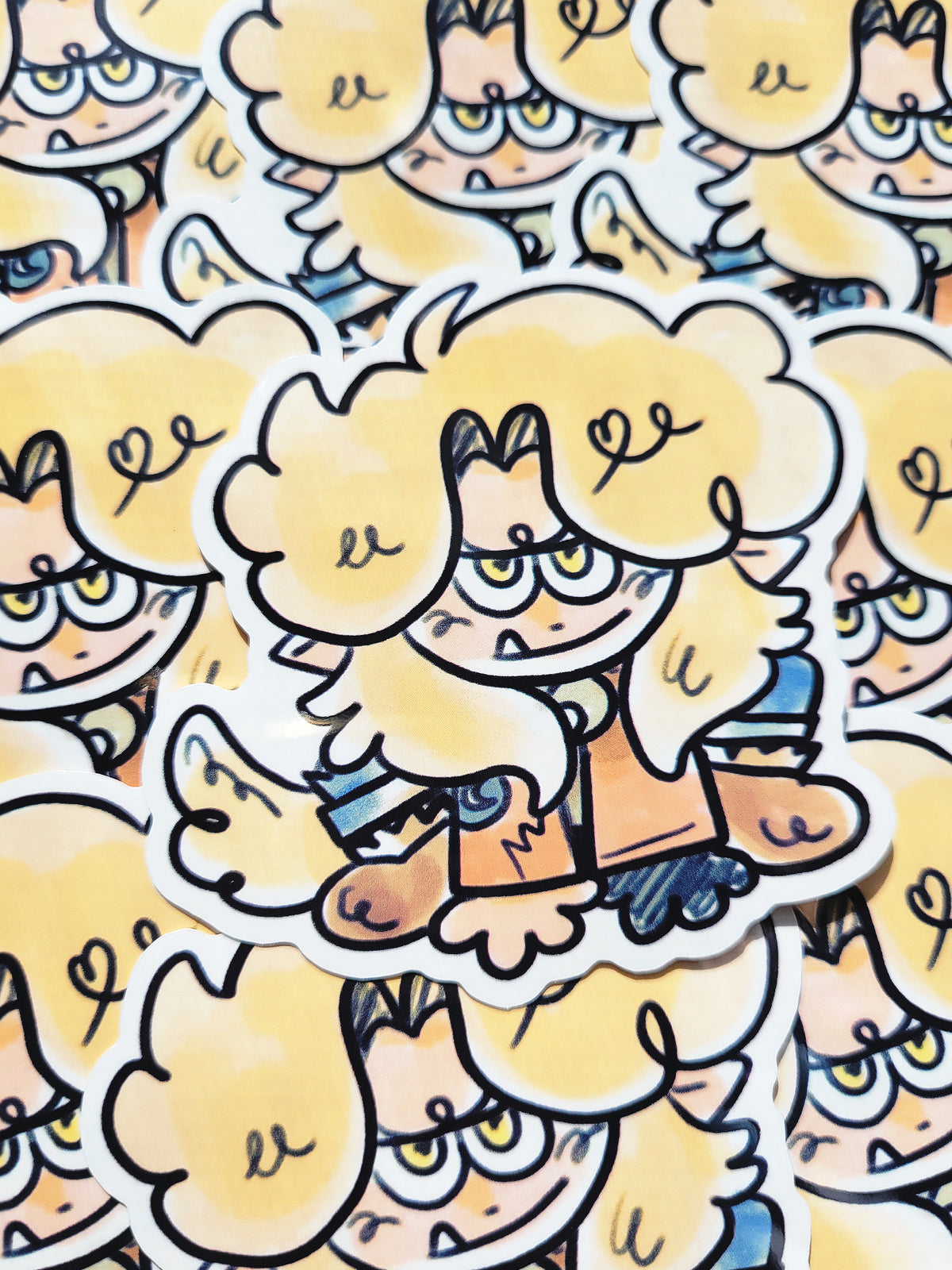 SILVER SITTING  DIE CUT STICKER