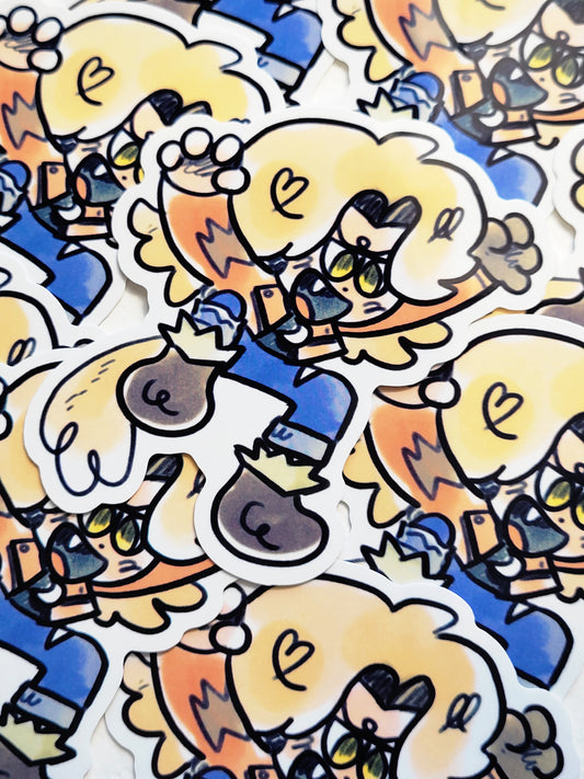 SILVER JUMPING DIE CUT STICKER